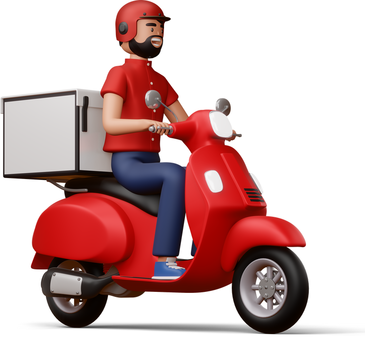 Delivery Man 3D Render Illustration